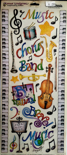 Creative Imaginations - flat sticker sheet - Renae Lindgren Music