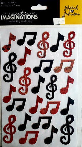 Creative Imaginations - epoxy sticker - Marah Johnson Music notes