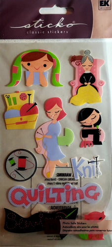 Sticko -  flat sticker sheet -  quilting knitting sewing