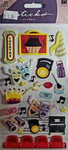Sticko -  flat sticker sheet -  theatre drama club glitter