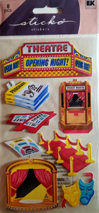 Sticko -  flat sticker sheet -  theatre design glitter