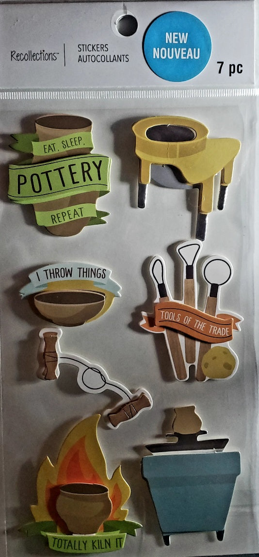 Recollections - dimensional stickers - pottery
