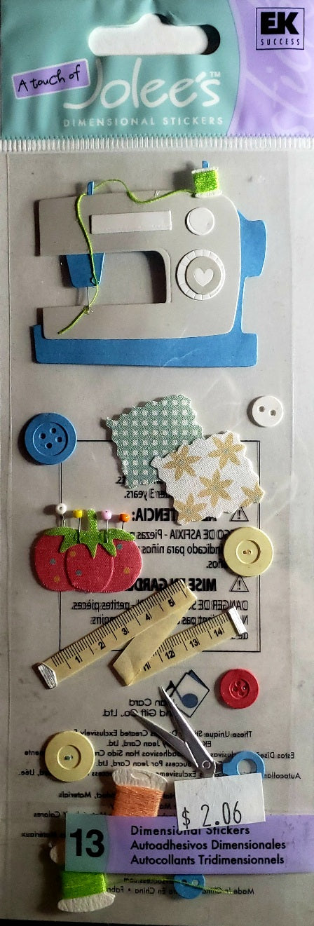 Jolee's by you Boutique Dimensional Sticker -  sewing - large pack