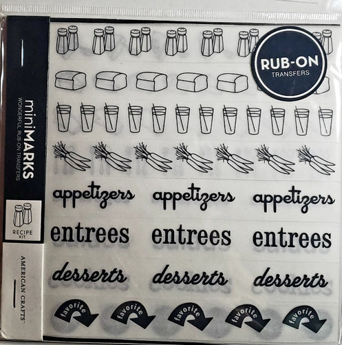 American crafts - mini marks book - rub on recipe