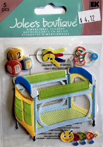 Jolee's Boutique Dimensional Sticker - play pen and toys pack n play - medium pack
