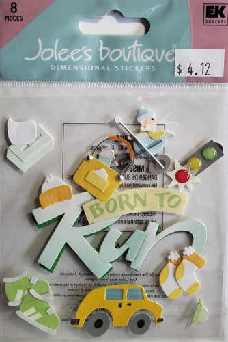 Jolee's Boutique Dimensional Sticker - born to run - medium pack