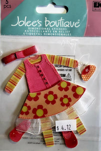 Jolee's Boutique Dimensional Sticker - little girls clothes - medium pack
