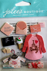 Jolee's Boutique Dimensional Sticker - baby girl pregnancy - medium pack