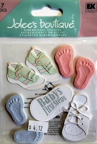 Jolee's Boutique Dimensional Sticker - babys steps  - medium pack