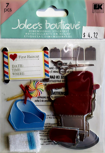 Jolee's Boutique Dimensional Sticker - babys first haircut - medium pack