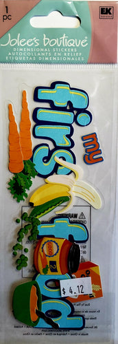 Jolee's Boutique Dimensional Sticker title  - my first food - medium tall a touch of pack