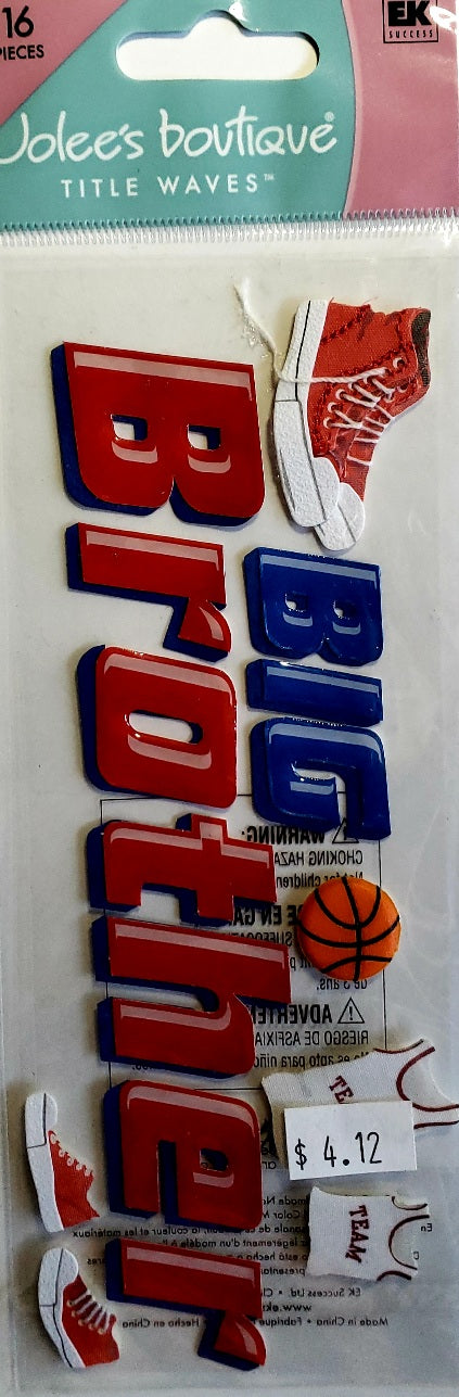 Jolee's Boutique Dimensional Sticker title  - big brother - medium tall a touch of pack