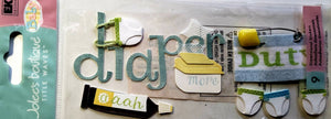 Jolee's Boutique Dimensional Sticker title  - diaper duty - medium tall a touch of pack