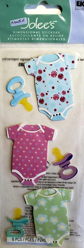 Jolee's Boutique Dimensional Sticker - onsies and pacifiers - medium tall a touch of pack