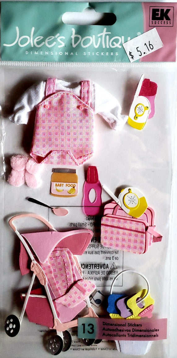 Jolee's Boutique Dimensional Sticker - baby girl - large pack