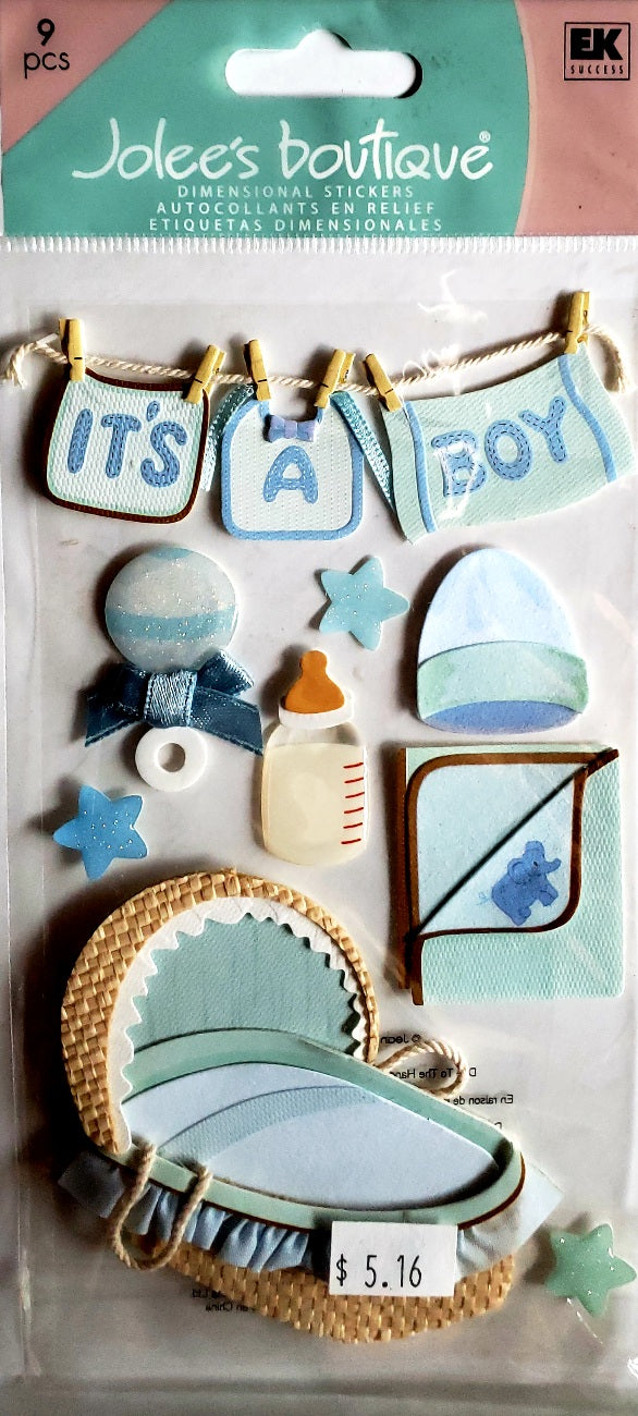 Jolee's Boutique Dimensional Sticker - baby boy  - large pack