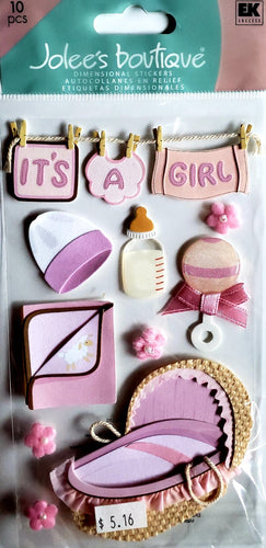 Jolee's Boutique Dimensional Sticker - baby girl  - large pack