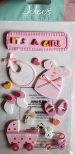 Jolee's Boutique Dimensional Sticker - its a baby girl  - large pack
