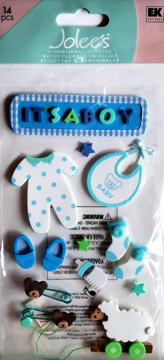 Jolee's Boutique Dimensional Sticker - its a baby boy  - large pack