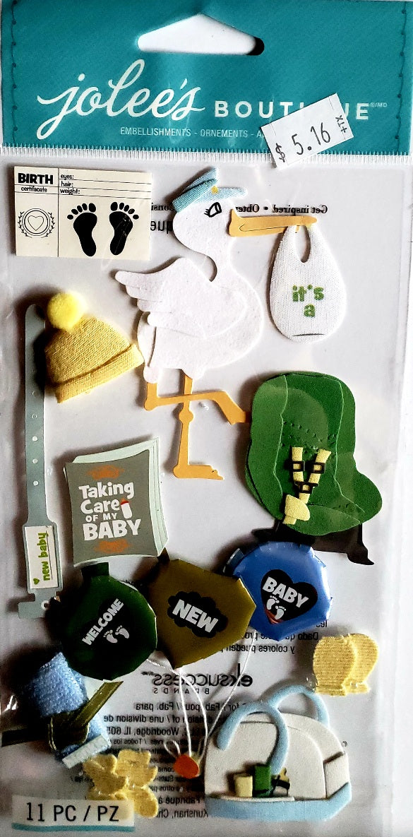 Jolee's Boutique Dimensional Sticker - bringing baby home - large pack