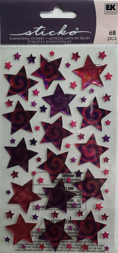 Sticko  - dimensional sticker sheets - purple swirl epoxy star