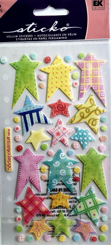 Sticko  - flat sticker sheets - vellum pastel stars