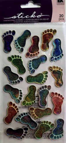 Sticko  - epoxy dimensional sticker sheets - boy footprints foot prints