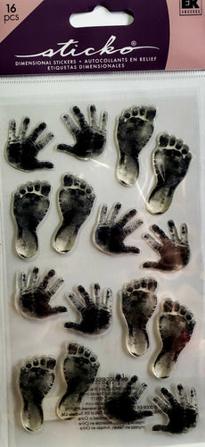 Sticko  - epoxy dimensional sticker sheets - baby prints footprints / handprints