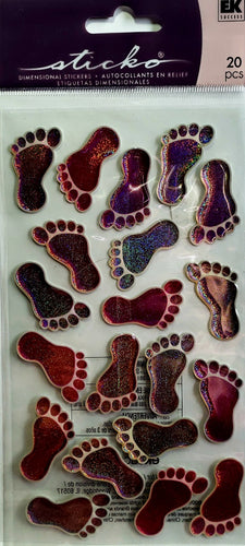 Sticko  - epoxy dimensional sticker sheets - girl footprints foot prints