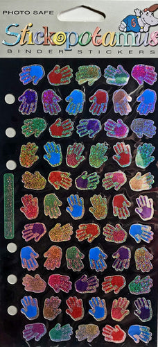 Sticko  - flat sticker sheets - Metallic primary handprints