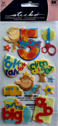Sticko  - dimensional sticker sheets - fifth 5 year old