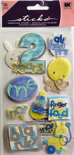 Sticko  - dimensional sticker sheets - two 2 year old