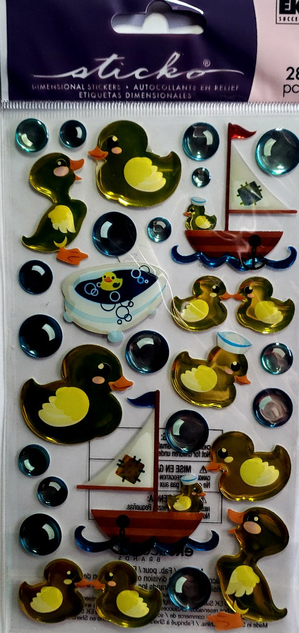 Sticko  - dimensional sticker sheets - rubber duckies epoxy
