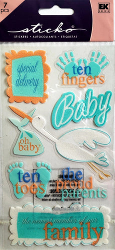 Sticko  - flat sticker sheets - oh baby