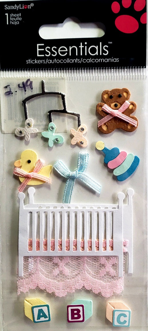 Sandy Lion  - sticker dimensional essentials - baby crib