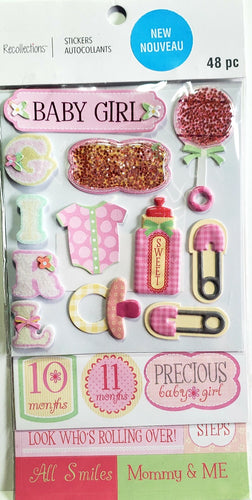 Recollections - dimensional and flat sticker pack - baby girl