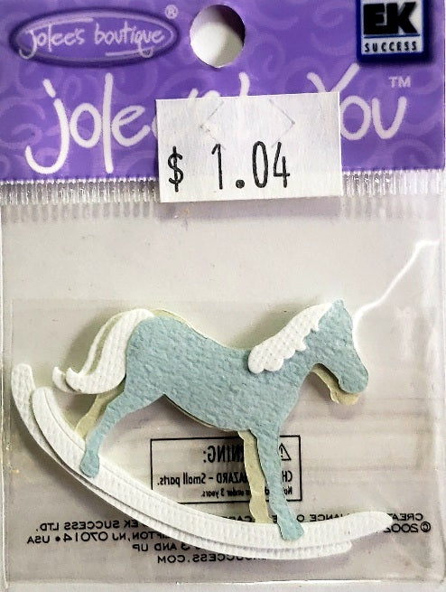 Jolee's Boutique Dimensional Sticker - blue rocking horse  extra small pack