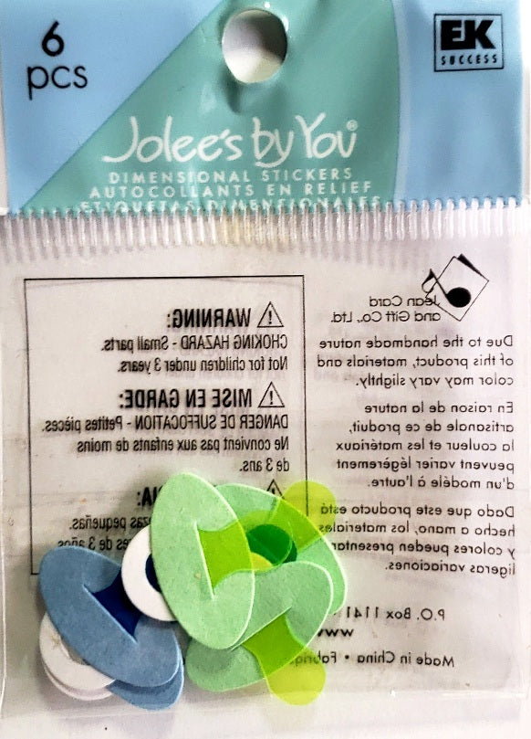 Jolee's Boutique Dimensional Sticker - pacifier blue green extra small pack