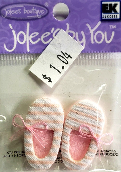 Jolee's Boutique Dimensional Sticker - pink baby shoes  extra small pack