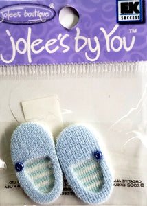 Jolee's Boutique Dimensional Sticker - blue baby shoes  extra small pack