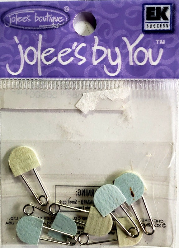 Jolee's Boutique Dimensional Sticker - blue green diaper pins  extra small pack