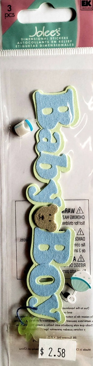 Jolee's Boutique Dimensional Sticker -  baby boy  tall small pack