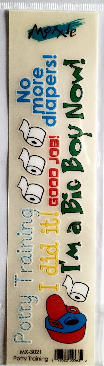 Moxxie - rub ons title - potty training boy