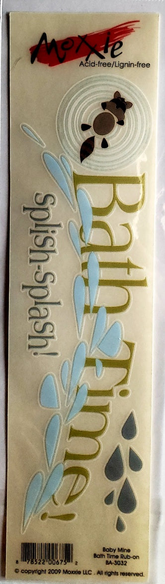 Moxxie - rub ons title - bath time