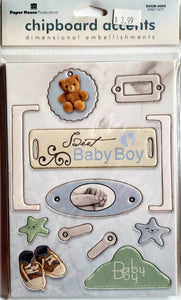 Paper house - chipboard sticker sheets - baby boy