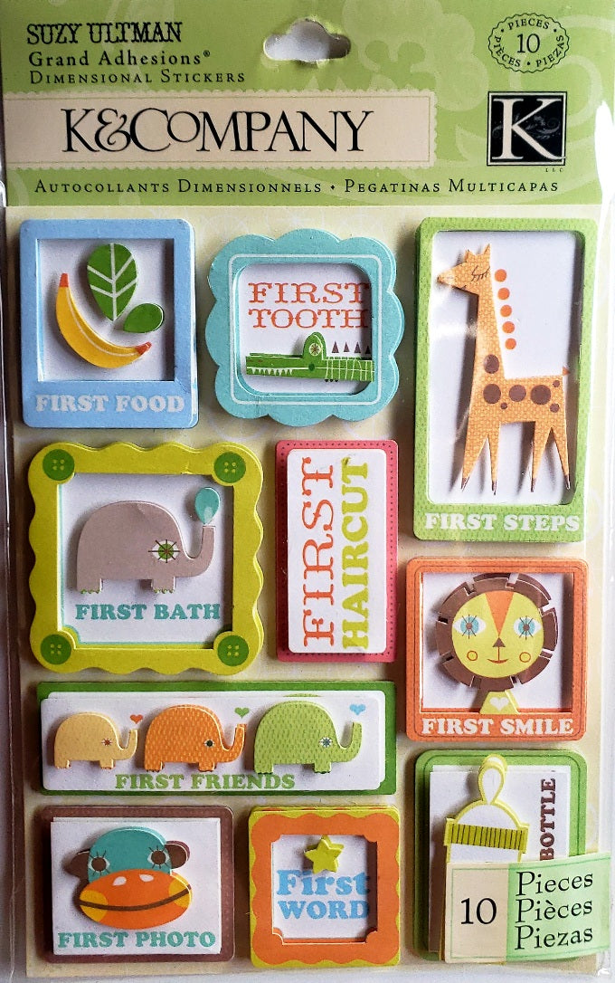 K and company - dimensional stickers - lion sleeps baby firsts grand adhesions