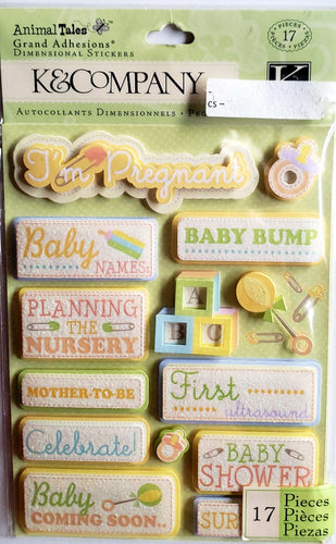 K and company - dimensional stickers - animal tales awaiting baby grand adhesions