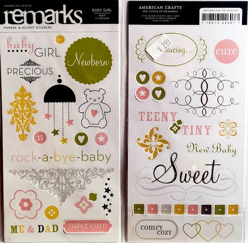 AC - American crafts - remarks stickers  -  baby girl