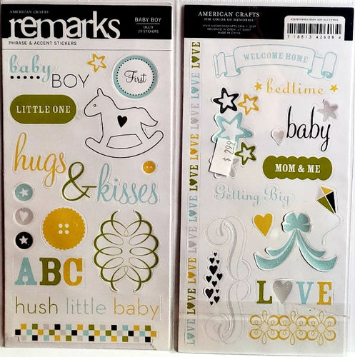 AC - American crafts - remarks stickers  -  baby boy