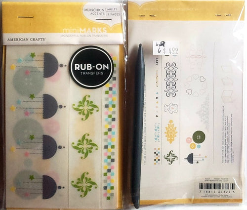 AC - American crafts - mini Marks rub ons set - munchkin